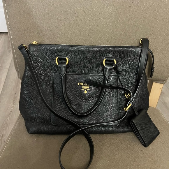 Prada Vitello Pebble Daino Medium Satchel - Picture 17 of 17